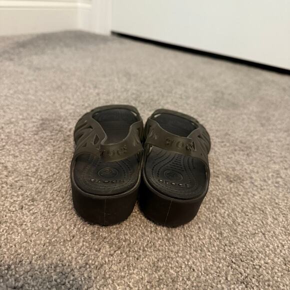 Crocs Adrina Slingback Wedge Peep Toe Slip On Shoes Cut Out Women's US Size 7 - Picture 5 of 5